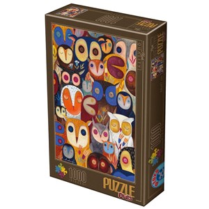 D-Toys (73747-OW02) - Kurti Andrea: "Collage, Owls" - 1000 pieces puzzle
