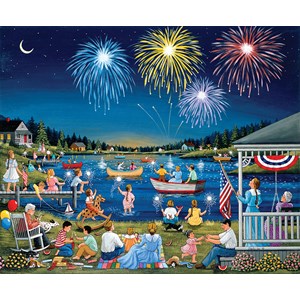 SunsOut (61342) - "Lakeside on the Fourth of July" - 1000 pieces puzzle