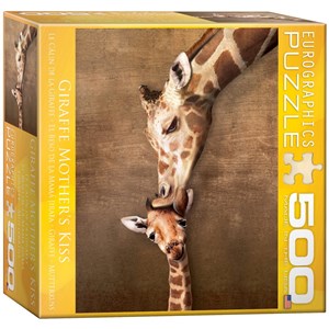 Eurographics (8500-0301) - "Giraffe Mother's Kiss" - 500 pieces puzzle