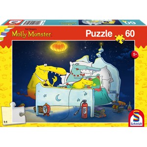 Schmidt Spiele (56228) - "Molly Monster gets a sibling" - 60 pieces puzzle