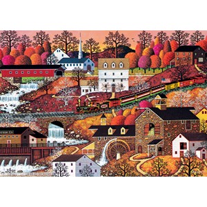 Buffalo Games (3714) - Charles Wysocki: "Waterfall Valley" - 500 pieces puzzle