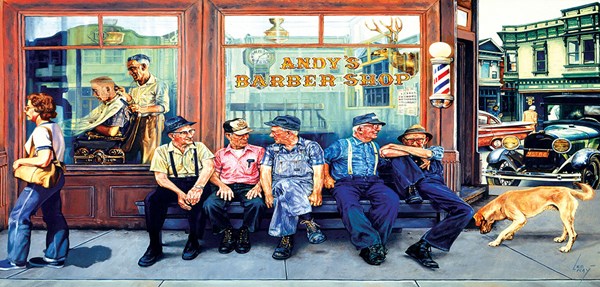SunsOut (25288) - Les Ray: "Andy's Barbershop Friends" - 1000 pieces puzzle