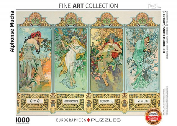 Eurographics (6000-0824) - Alphonse Mucha: "Four Seasons" - 1000 pieces puzzle