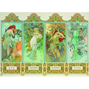Eurographics (6000-0824) - Alphonse Mucha: "Four Seasons" - 1000 pieces puzzle