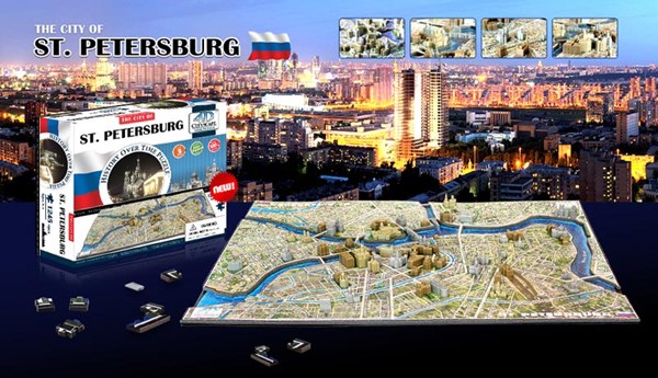 4D Cityscape (40036) - "Saint Petersburg, Russia" - 1245 pieces puzzle