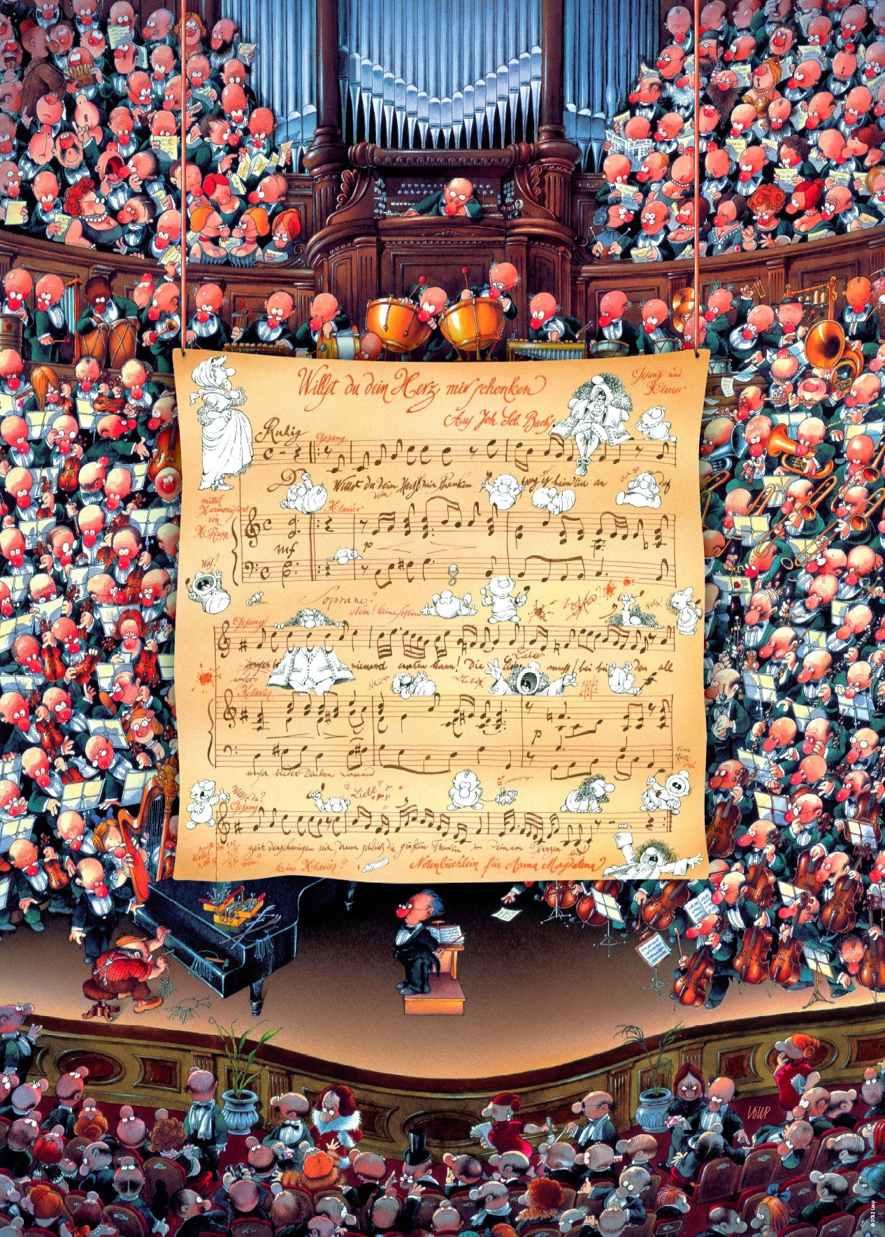 Heye Heye Jean Jacques Loup Score 1000 pc Jigsaw Puzzle Cartoon Classics Orchestra 