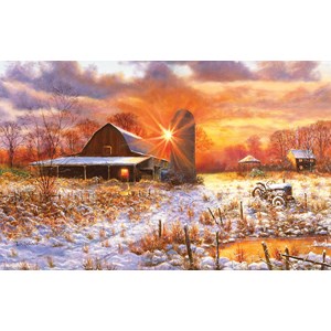 SunsOut (44223) - Bill Makinson: "Snow Barn" - 550 pieces puzzle