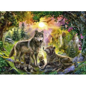 Ravensburger (12686) - "Wolf Family in the Sun" - 200 pieces puzzle
