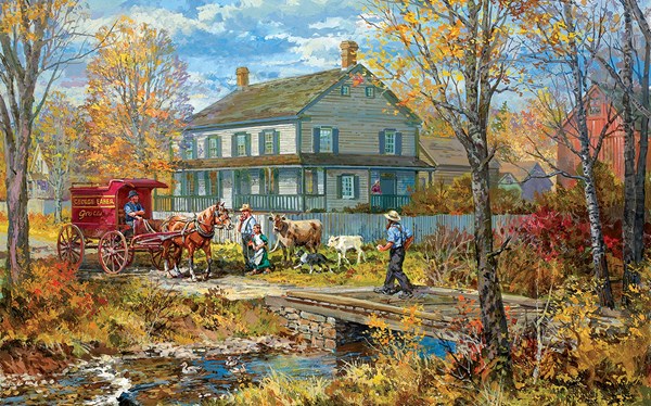 SunsOut (54637) - Peter Snyder: "Autumn at the Schneider House" - 300 pieces puzzle