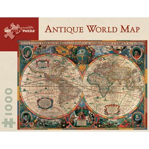 Pomegranate (AA603) - Henricus Hondius: "Antique World Map, 1630" - 1000 pieces puzzle
