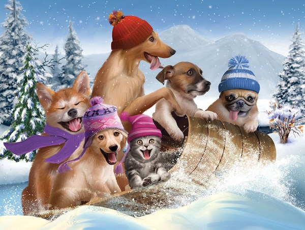 SunsOut (28695) - Tom Wood: "Winter Fun" - 300 pieces puzzle