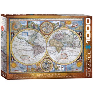 Eurographics (6000-2006) - "Antique World Map" - 1000 pieces puzzle