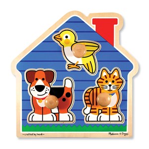 Melissa and Doug (2055) - "House Pets Jumbo Knob" - 3 pieces puzzle
