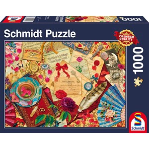 Schmidt Spiele (58218) - Aimee Stewart: "Vintage Love Letters" - 1000 pieces puzzle