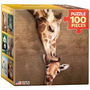 Eurographics (8104-0301) - "Giraffe Mother’s Kiss" - 100 pieces puzzle