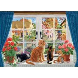 Falcon (11064) - Sarah Adams: "Through the Cottage Window" - 500 pieces puzzle