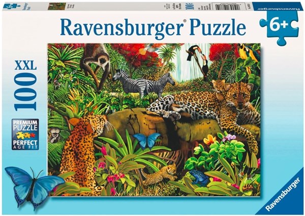 Ravensburger (10781) - Mary Thompson: "Wild Jungle" - 100 pieces puzzle
