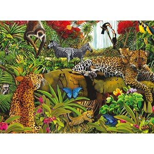 Ravensburger (10781) - Mary Thompson: "Wild Jungle" - 100 pieces puzzle