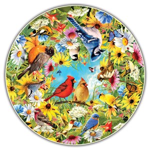 A Broader View (411) - "Backyard Birds (Round Table Puzzle)" - 500 pieces puzzle