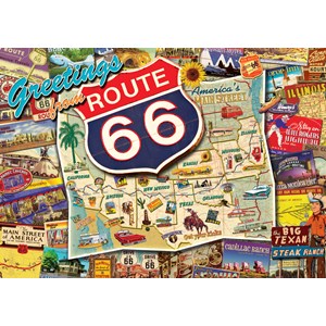 Buffalo Games (3887) - Kate Ward Thacker: "Route 66 (revised)" - 500 pieces puzzle