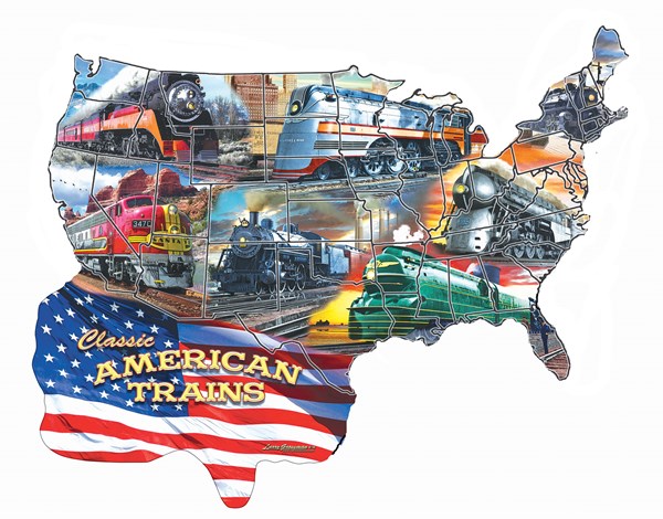 SunsOut (96006) - Larry Grossman: "Classic American Trains" - 600 pieces puzzle