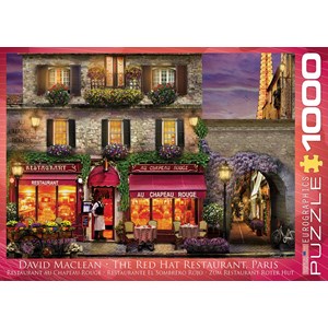 Eurographics (6000-0963) - David McLean: "The Red Hat Restaurant, Paris" - 1000 pieces puzzle