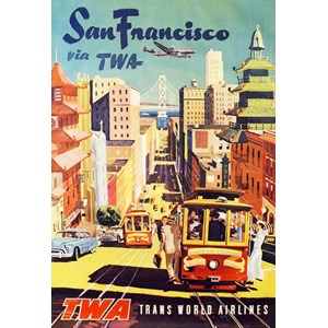 New York Puzzle Co (AA701) - David Klein: "See San Francisco, TWA Travel Posters" - 1000 pieces puzzle