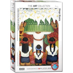 Eurographics (6000-0798) - Diego Rivera: "Flower Festival, Feast of Santa Anita" - 1000 pieces puzzle