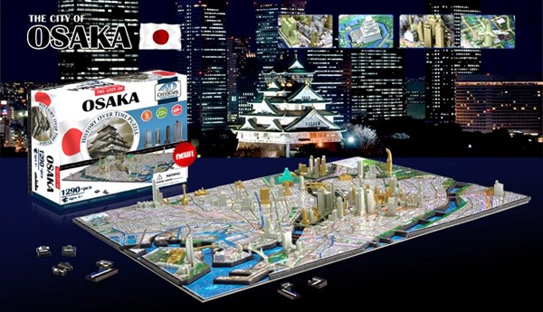 4D Cityscape (40038) - "Osaka, Japan" - 1290 pieces puzzle
