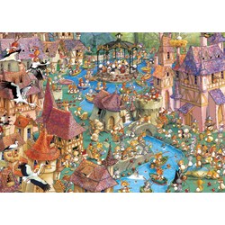 Heye (29496) - François Ruyer: "Bunnytown" - 1000 pieces puzzle