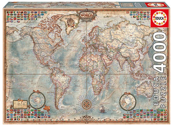 Educa (14827) - "The World Executive Map" - 4000 pieces puzzle
