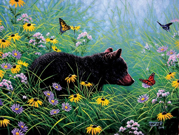 SunsOut (69601) - Abraham Hunter: "Black Bear and Butterfly" - 500 pieces puzzle