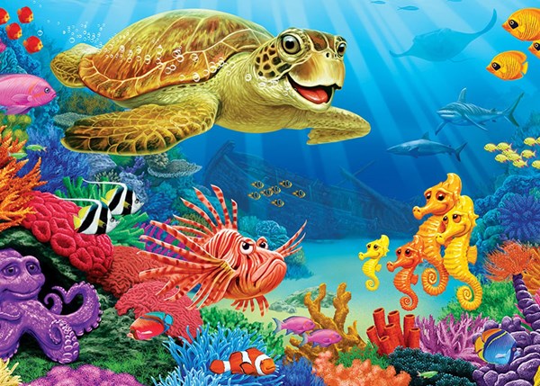 Cobble Hill (58866) - "Undersea Turtle" - 35 pieces puzzle