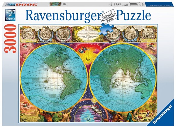 Ravensburger (17074) - Tom Antonishak: "Antique Map" - 3000 pieces puzzle