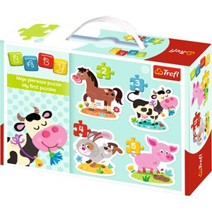 Trefl (360523) - "Farm Animals" - 2 3 4 5 pieces puzzle