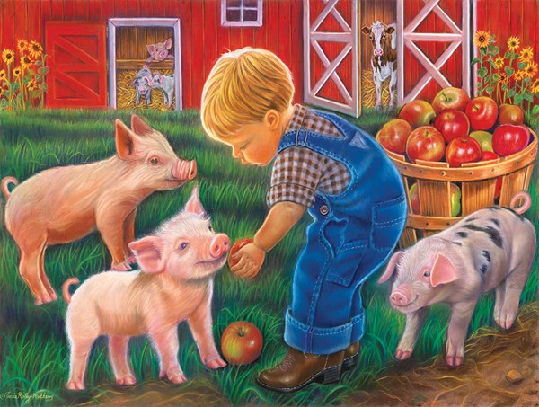 SunsOut (35838) - Tricia Reilly-Matthews: "Farm Boy" - 300 pieces puzzle