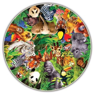 A Broader View (373) - "Wild Animals (Round Table Puzzle)" - 500 pieces puzzle