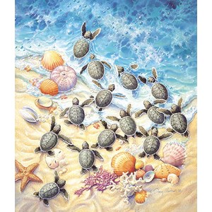 SunsOut (SV45501) - Sherry Vintson: "Green Turtle Hatchlings" - 550 pieces puzzle