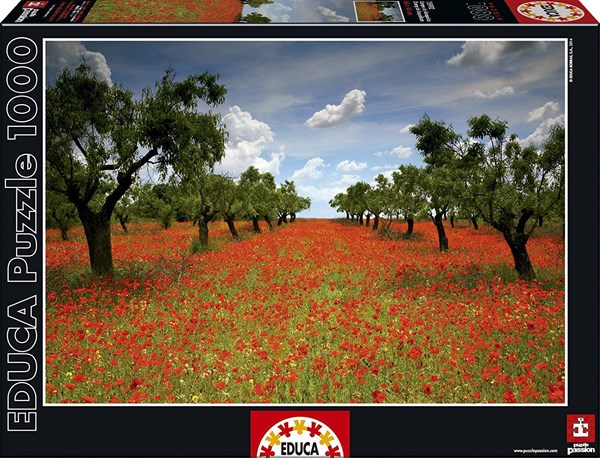 Educa (15992) - "Poppy Field" - 1000 pieces puzzle