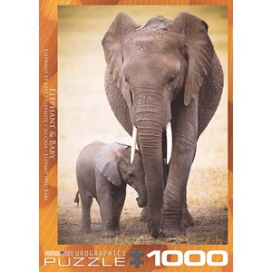 Eurographics (6000-0270) - "Elephant & Baby" - 1000 pieces puzzle