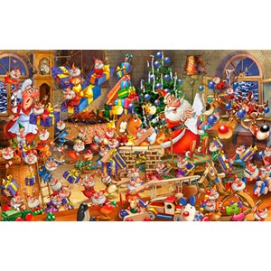 Piatnik (537943) - François Ruyer: "Christmas Chaos" - 1000 pieces puzzle