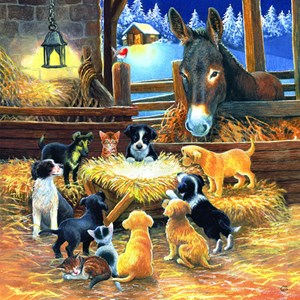 SunsOut (39535) - Chrissie Snelling: "Barnyard Nativity" - 500 pieces puzzle