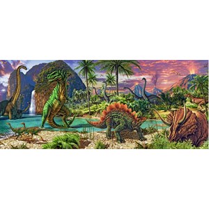 Ravensburger (12747) - Steve Read: "In the Land of the Dinosaurs" - 200 pieces puzzle