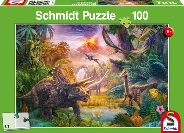 Schmidt Spiele (56129) - Jan Patrik Krasny: "Valley of Dinosaurs" - 100 pieces puzzle