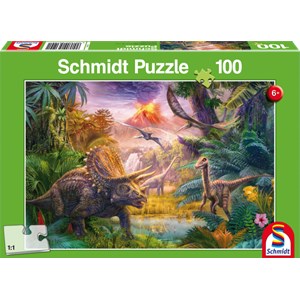 Schmidt Spiele (56129) - Jan Patrik Krasny: "Valley of Dinosaurs" - 100 pieces puzzle