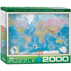 Eurographics (8220-0557) - "Map of the World with Poles" - 2000 pieces puzzle
