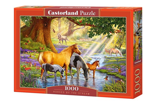 Castorland (C-103737) - "Horses by the Stream" - 1000 pieces puzzle