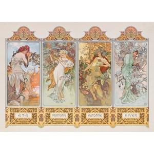 Clementoni (39177) - Alphonse Mucha: "The Four Seasons" - 1000 pieces puzzle
