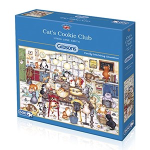 Gibsons (G3105) - Linda Jane Smith: "Cat's Cookie Club" - 500 pieces puzzle