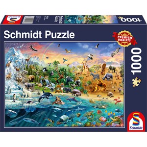 Schmidt Spiele (58324) - "World of Animals" - 1000 pieces puzzle
